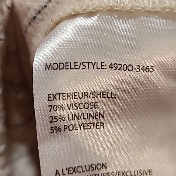 Tribal womens‎ cream and baby blue pinstriped linen blend zip up jacket - Picture 4 of 5